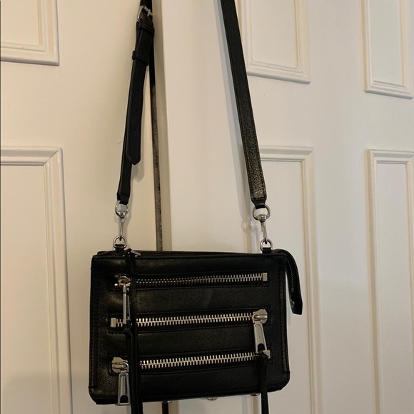 Designer Black leather zipper Rebecca Minkoffpurse - Picture 3 of 4